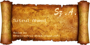 Sztrul Ahmed névjegykártya